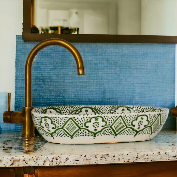 Wholesale Hand-Painted Oval Bathroom Sink #011