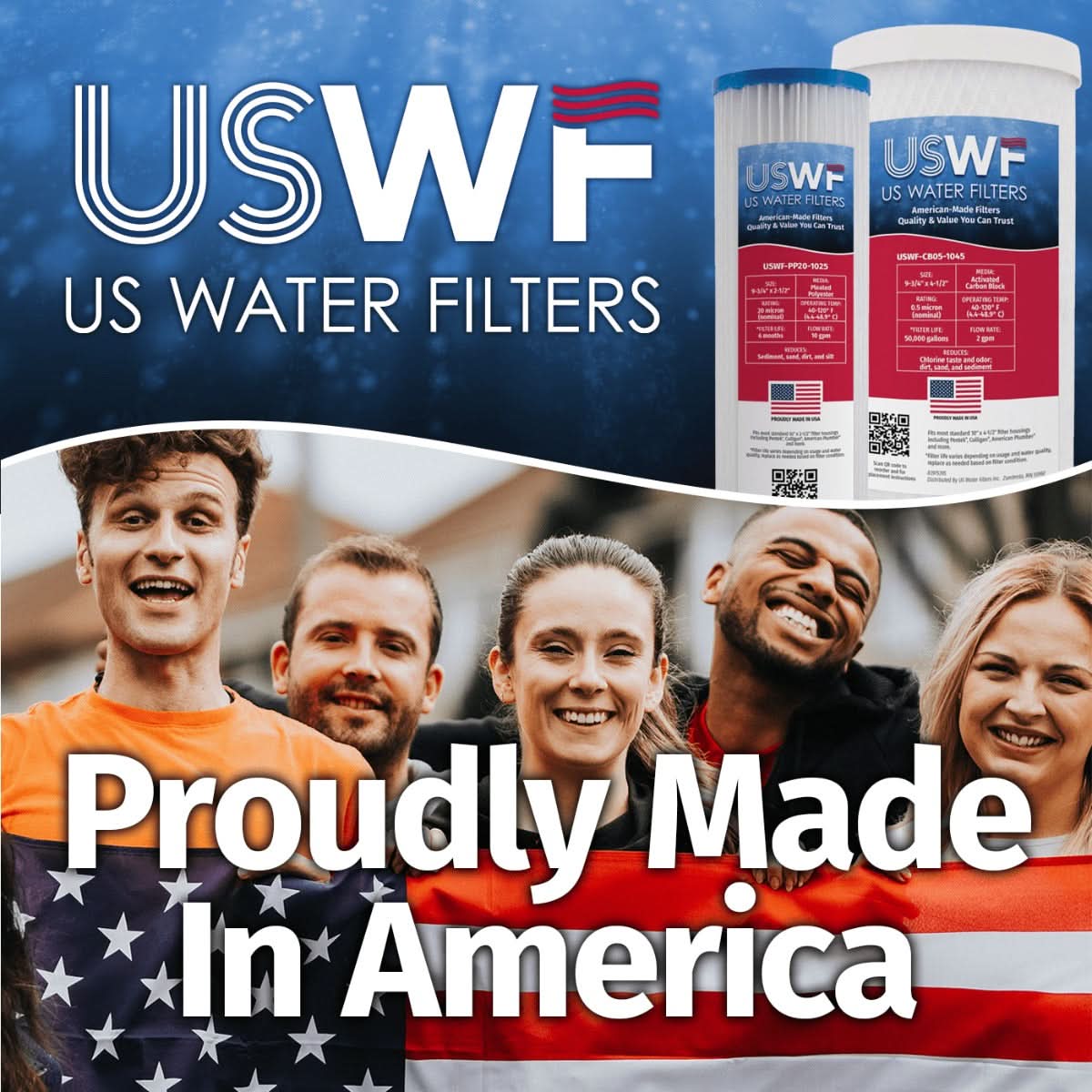 USWF Catalytic Carbon Block Filter 10"x4.5", 1 Micron