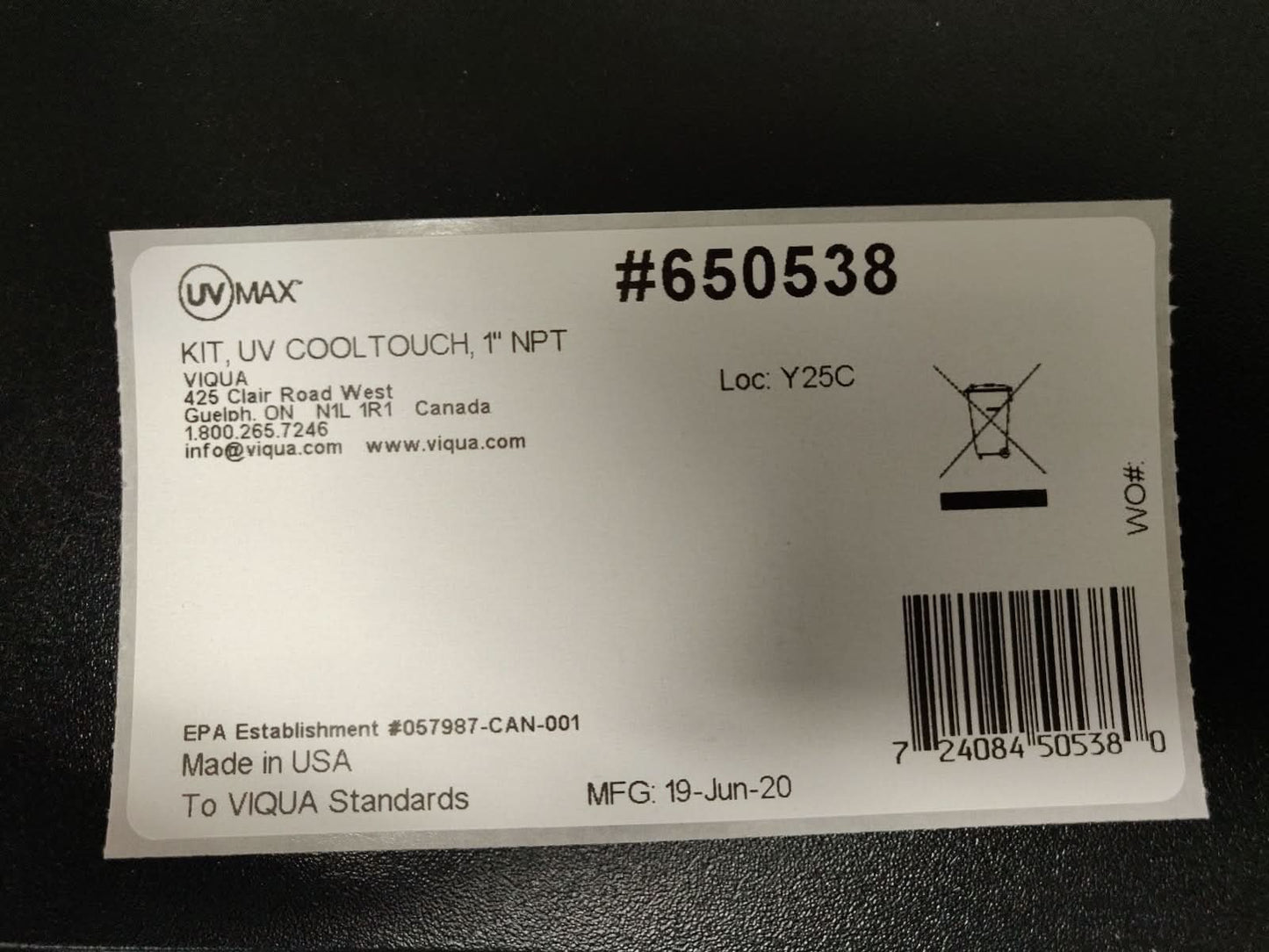 650538 CoolTouch Temperatrue Management Valve by Viqua