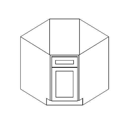 AW-BDCF36 ( Diagonal Base 36"Wx24"Dx34.5"H 1 Door, No Drawer )