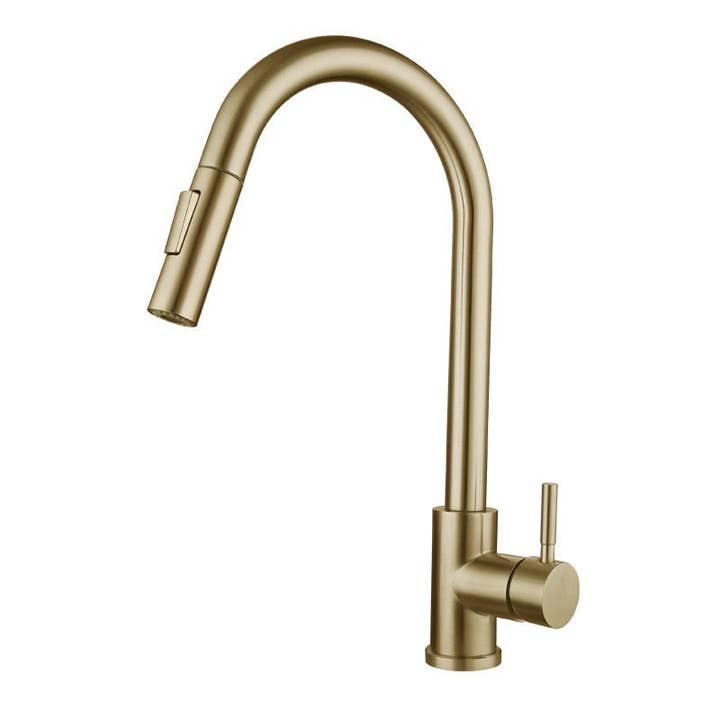Kitchen Sink Faucet Gold stainless steel mixer faucet with pull out Sprayer