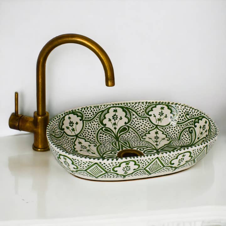 Wholesale Hand-Painted Oval Bathroom Sink #011