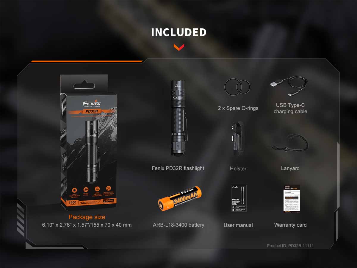 Fenix PD32R Rechargeable Flashlight