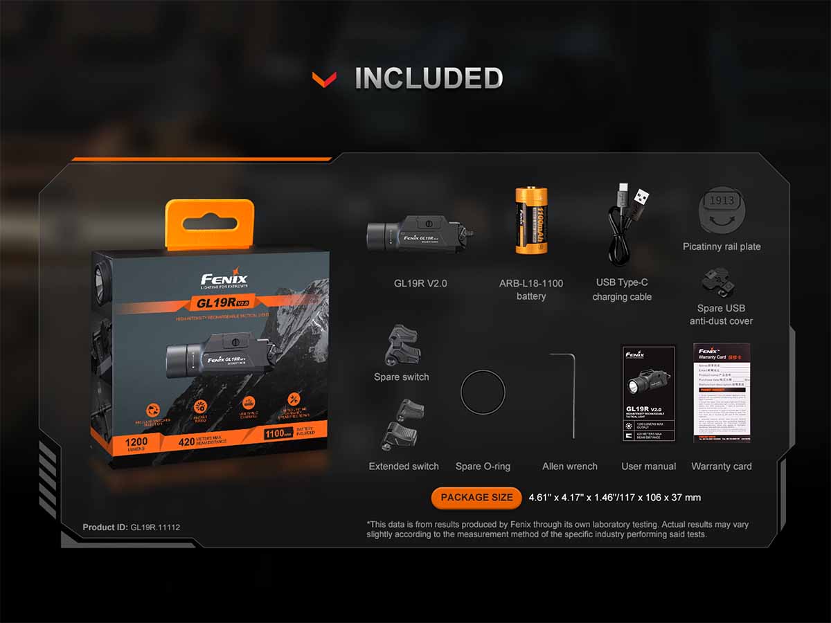 Fenix GL19R V2.0 Tactical Weapon Light