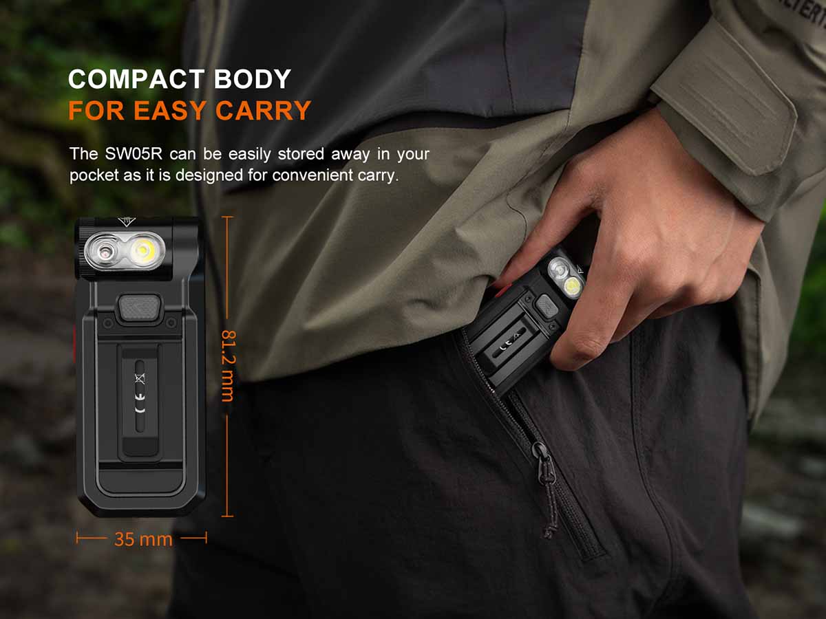 Fenix SW05R-RED Clip On Flashlight with Red Light