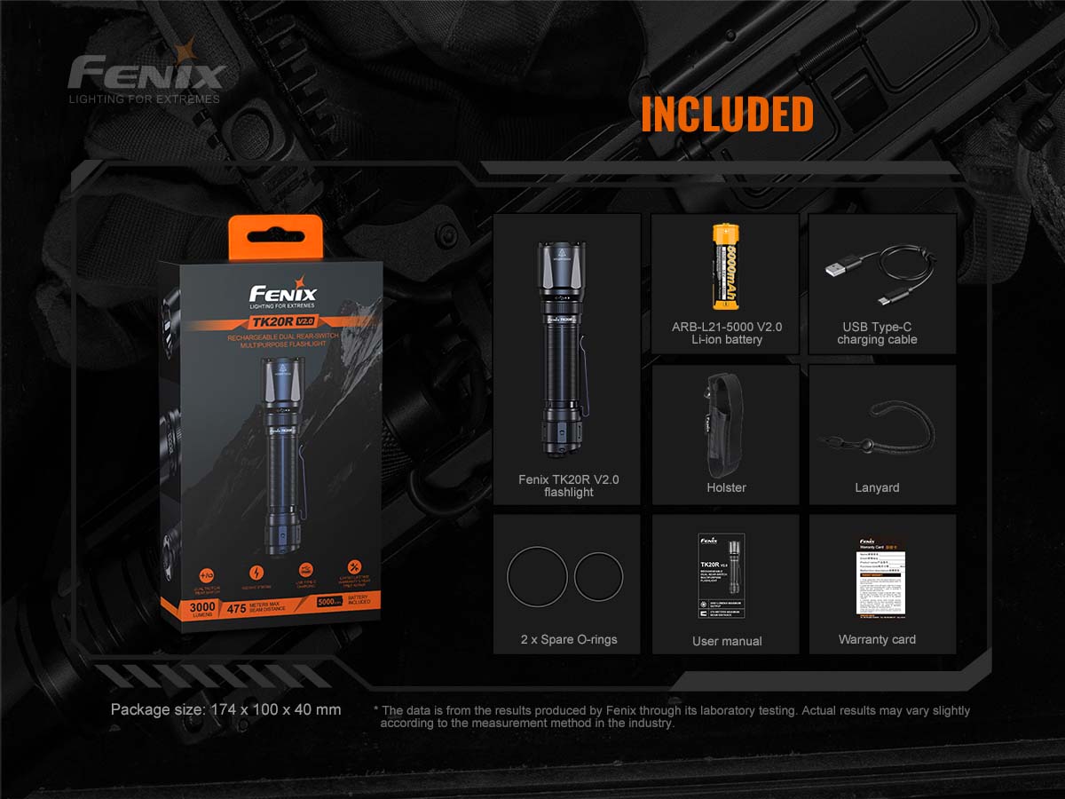 Fenix TK20R V2.0 Rechargeable Tac Flashlight