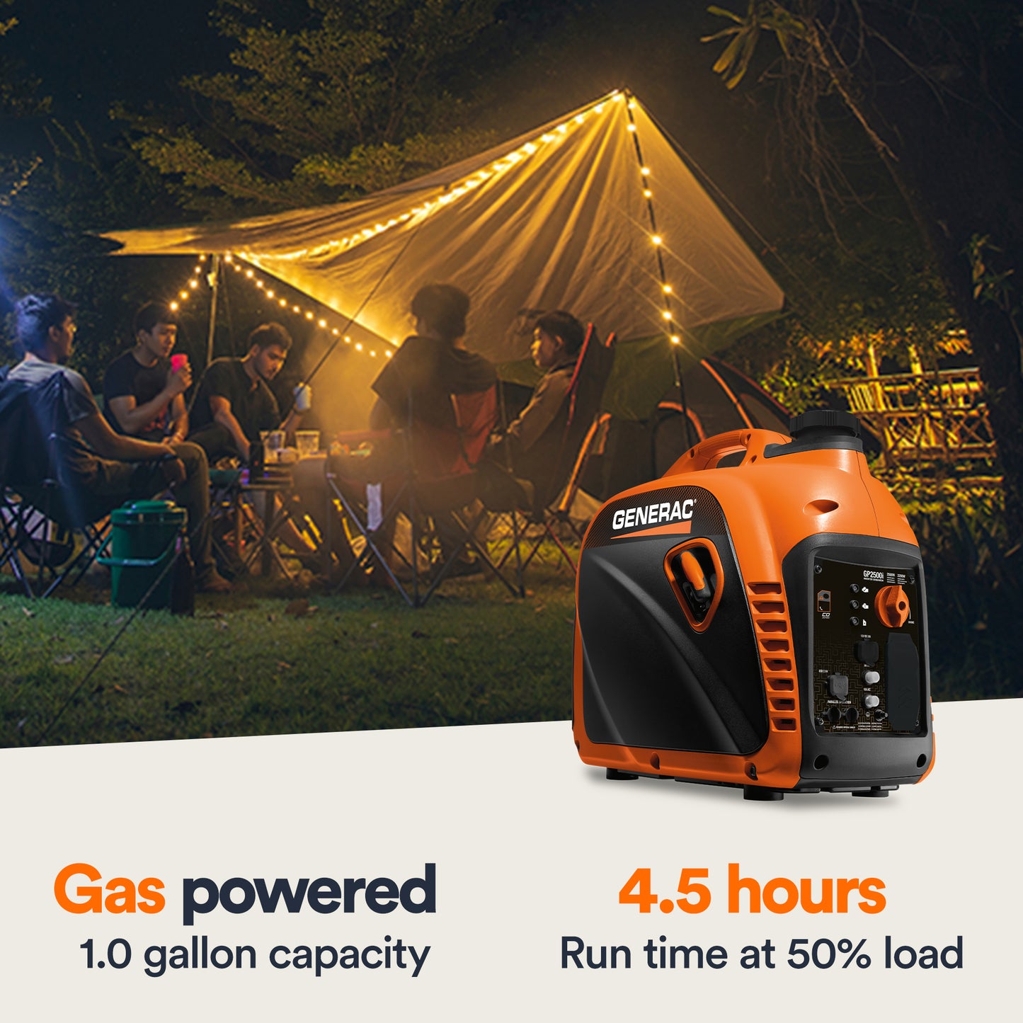 GP2500I 2500-watt Portable Inverter Generator With COSENSE® Technology