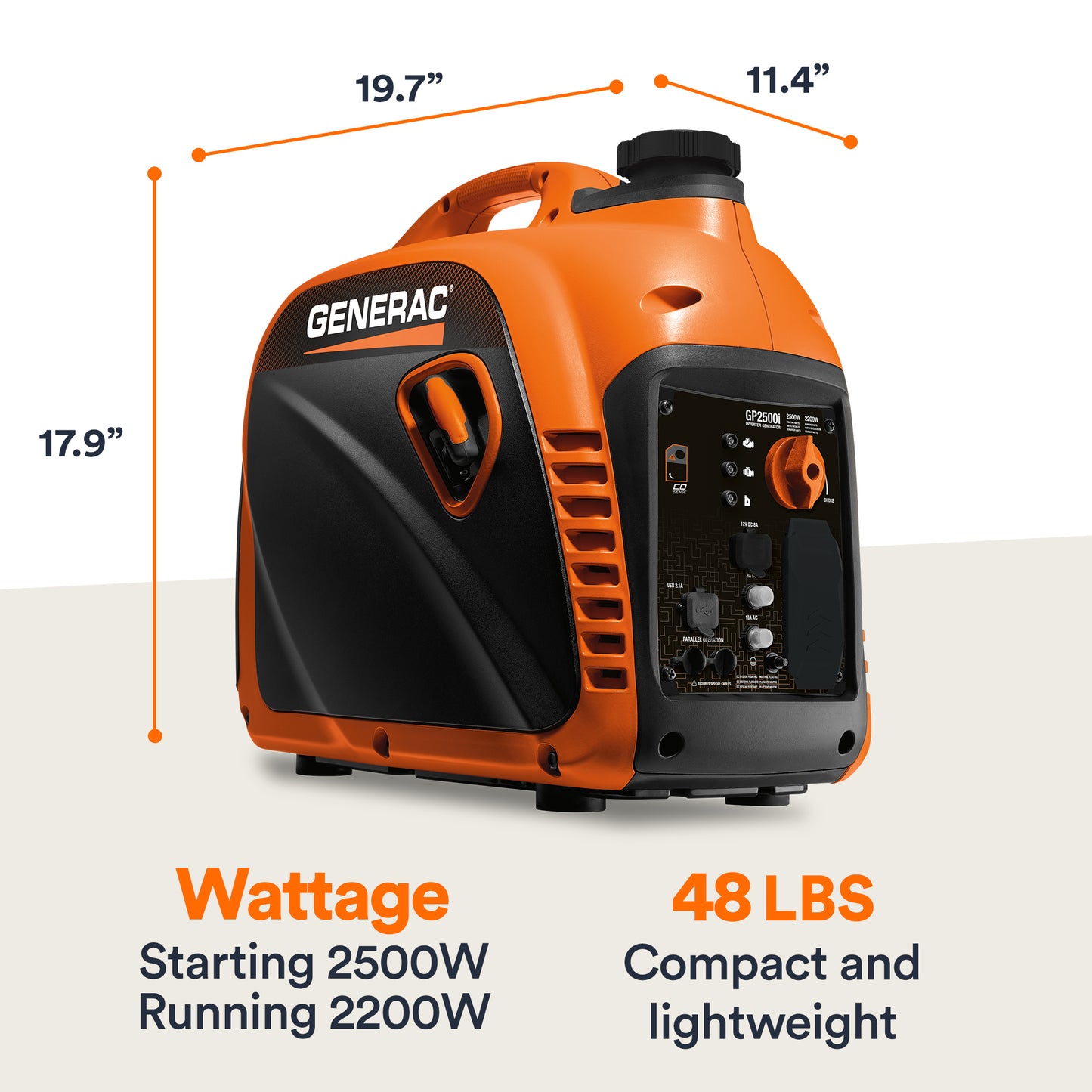 GP2500I 2500-watt Portable Inverter Generator With COSENSE® Technology