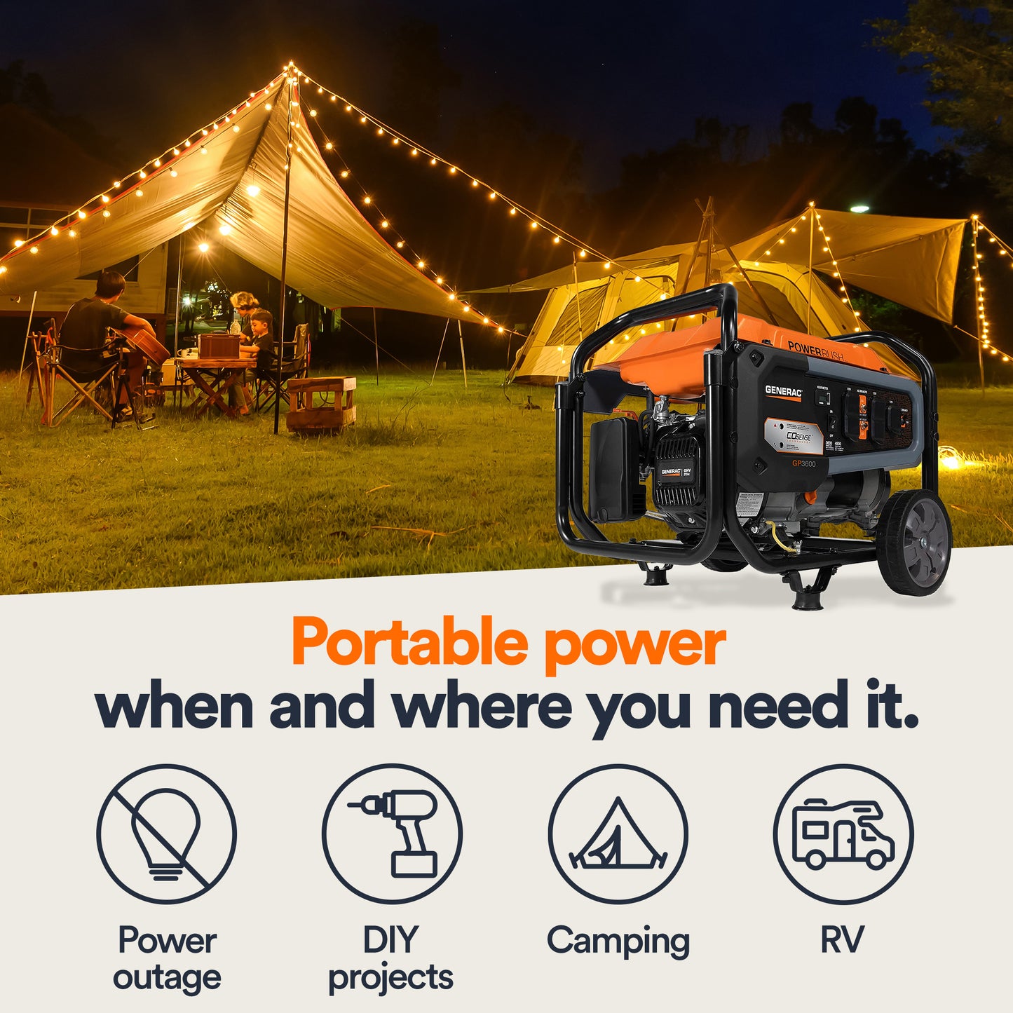 3,600-watt Portable Generator With COSENSE® Technology