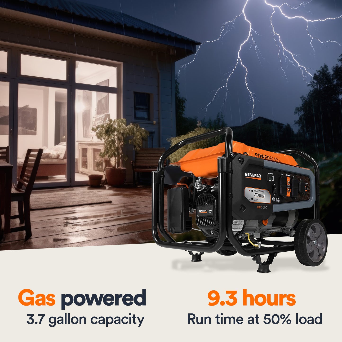 3,600-watt Portable Generator With COSENSE® Technology