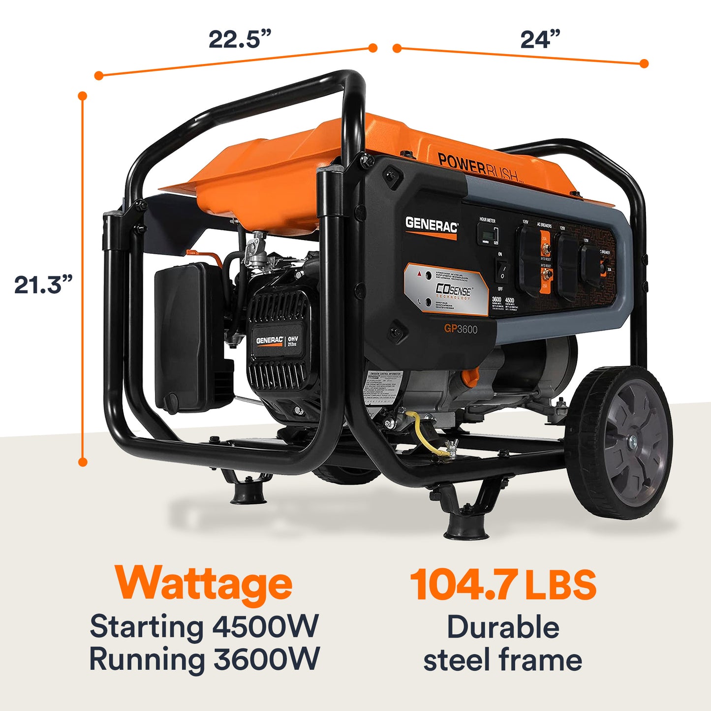 3,600-watt Portable Generator With COSENSE® Technology