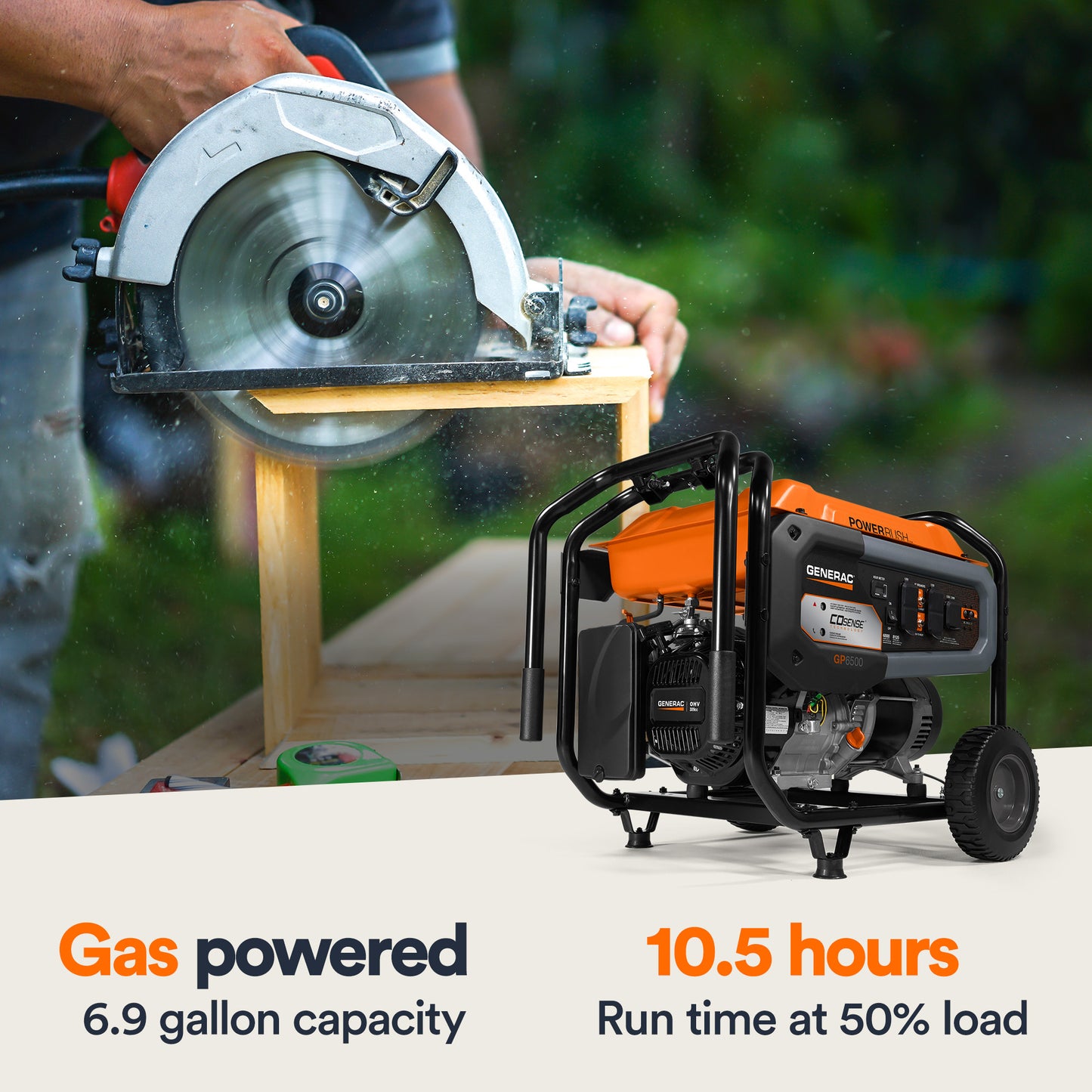 6,500-watt Portable Generator with COSENSE® Technology