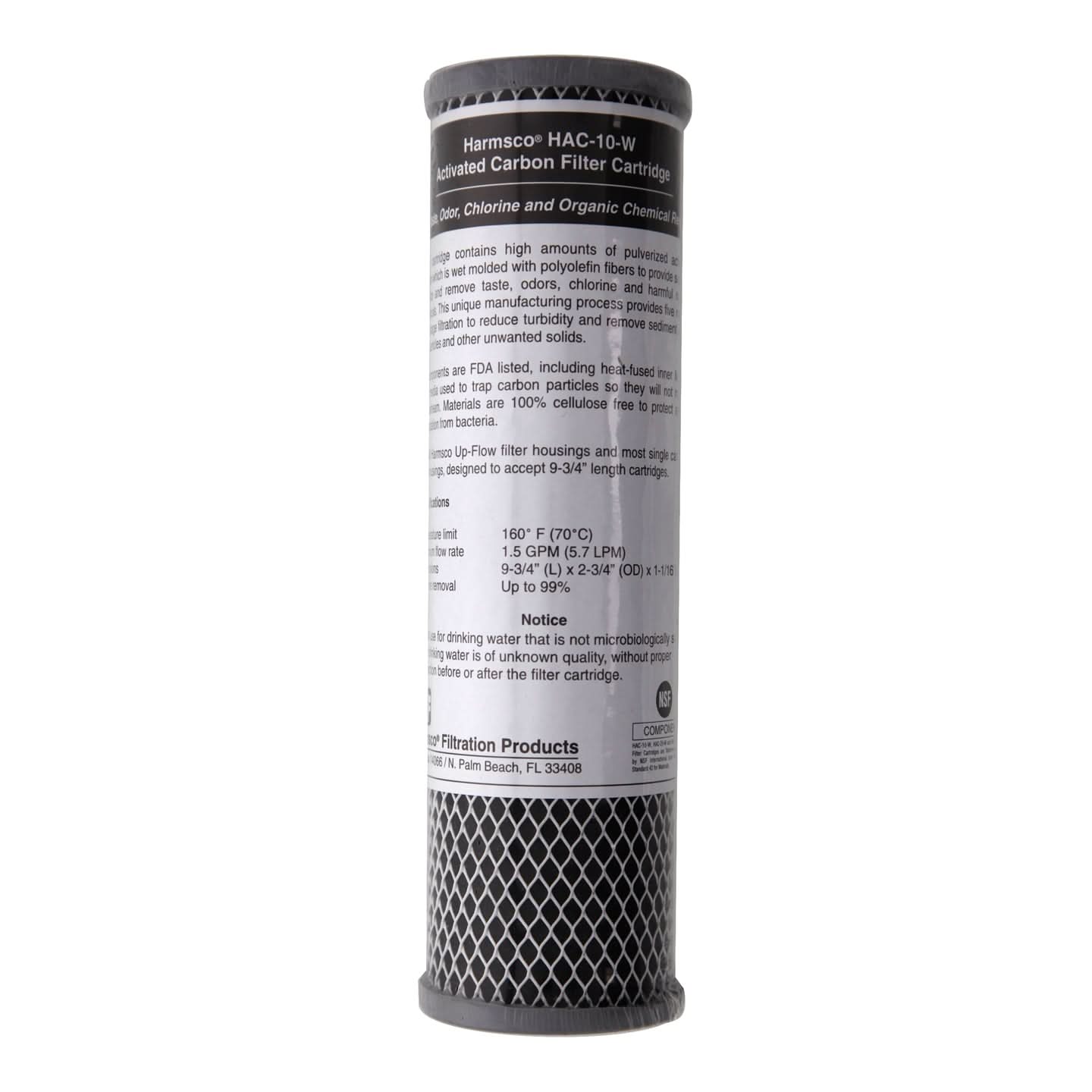 Harmsco HAC-10-W Activated Carbon Water Filter Cartridge