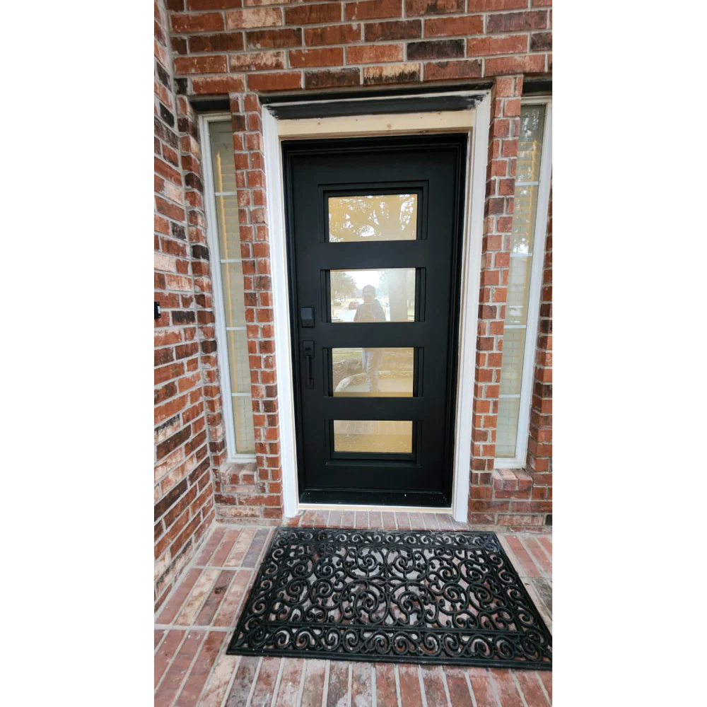 Frost 3/0x6/8 4 Lite Wrought Iron Prehung Front Door