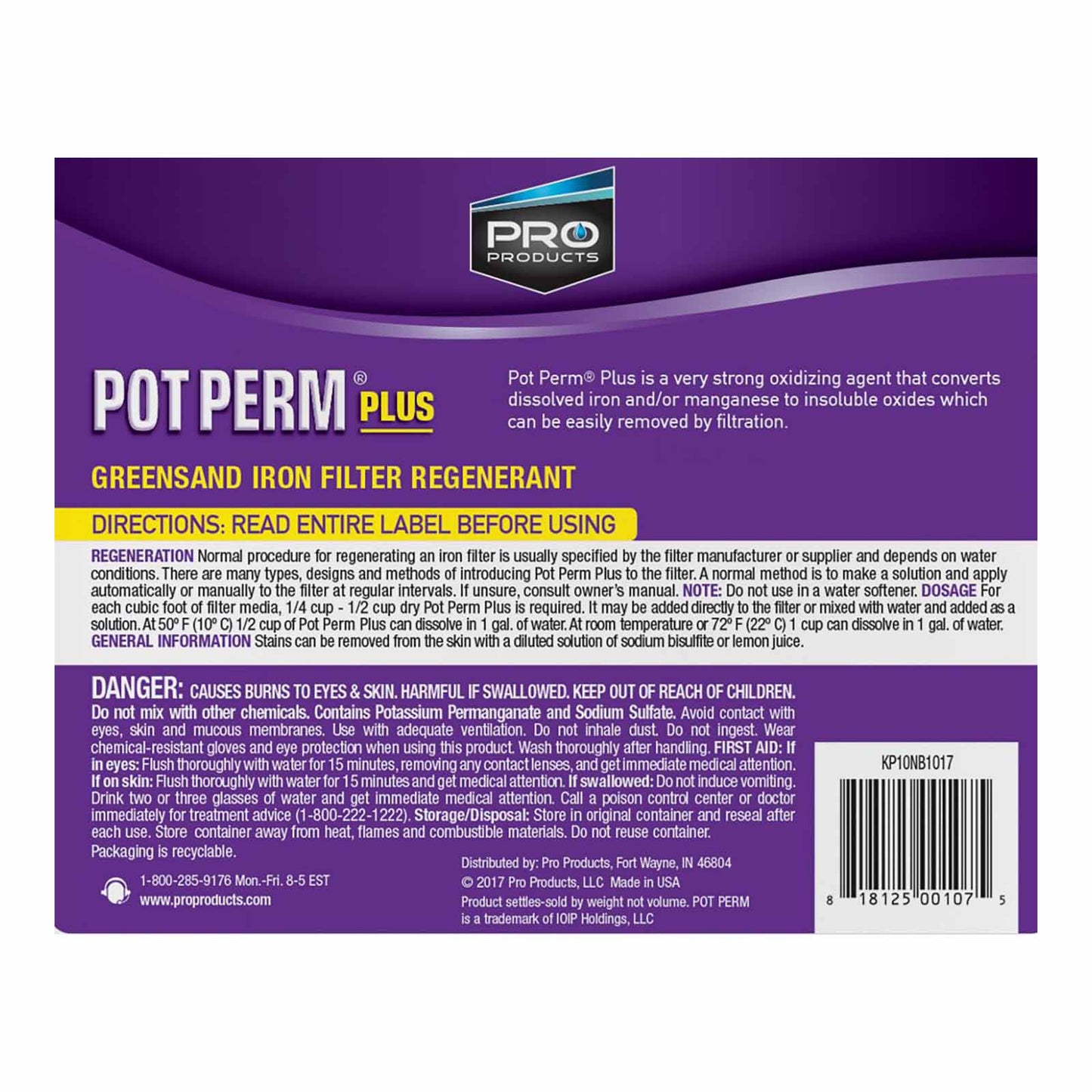 Pro Products KP02N Pot Perm Plus Greensand Iron Filter Regenerant