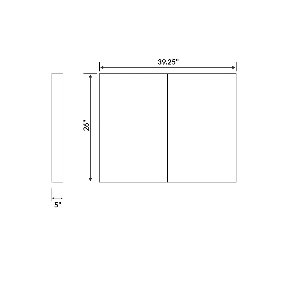 40 W x 26 H Mirrored Medicine Cabinet LMC1-40
