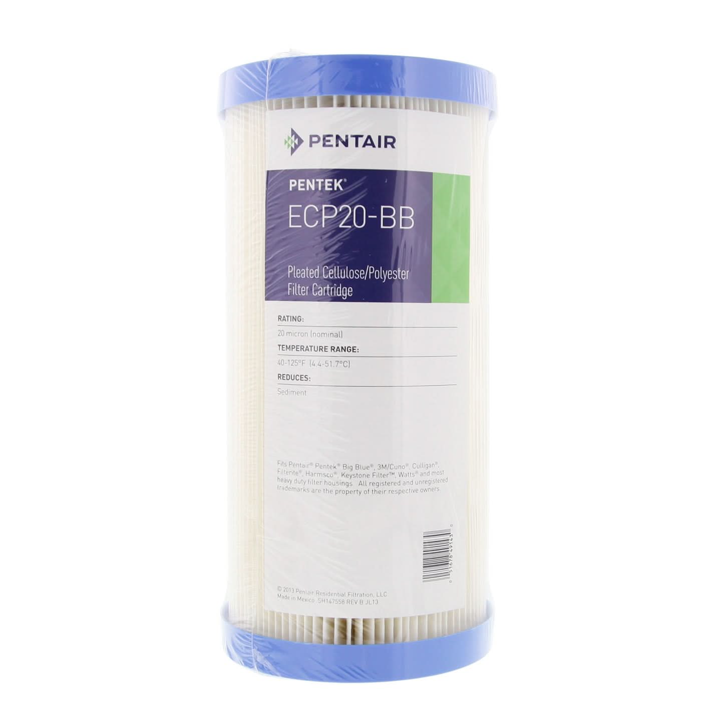 Pentek ECP20-BB Pleated Sediment Water Filter (9-3/4-inch x 4-1/2-inch)