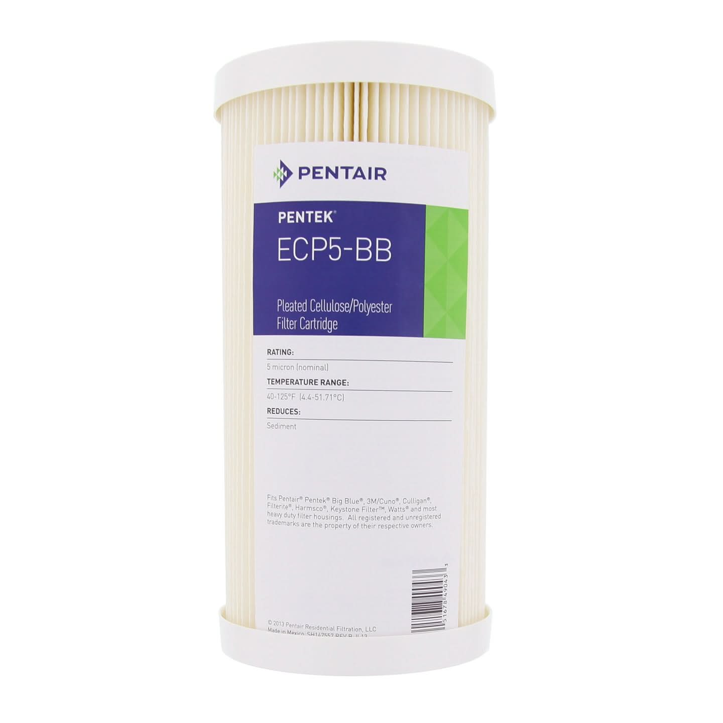Pentek ECP5-BB Pleated Sediment Water Filter (9-3/4-inch x 4-1/2-inch)