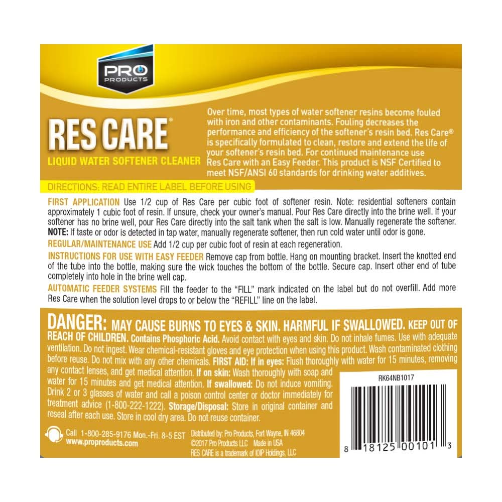 Pro Products RK41N Pro Res Care Resin Cleaning Solution (1 Gallon Bottle)