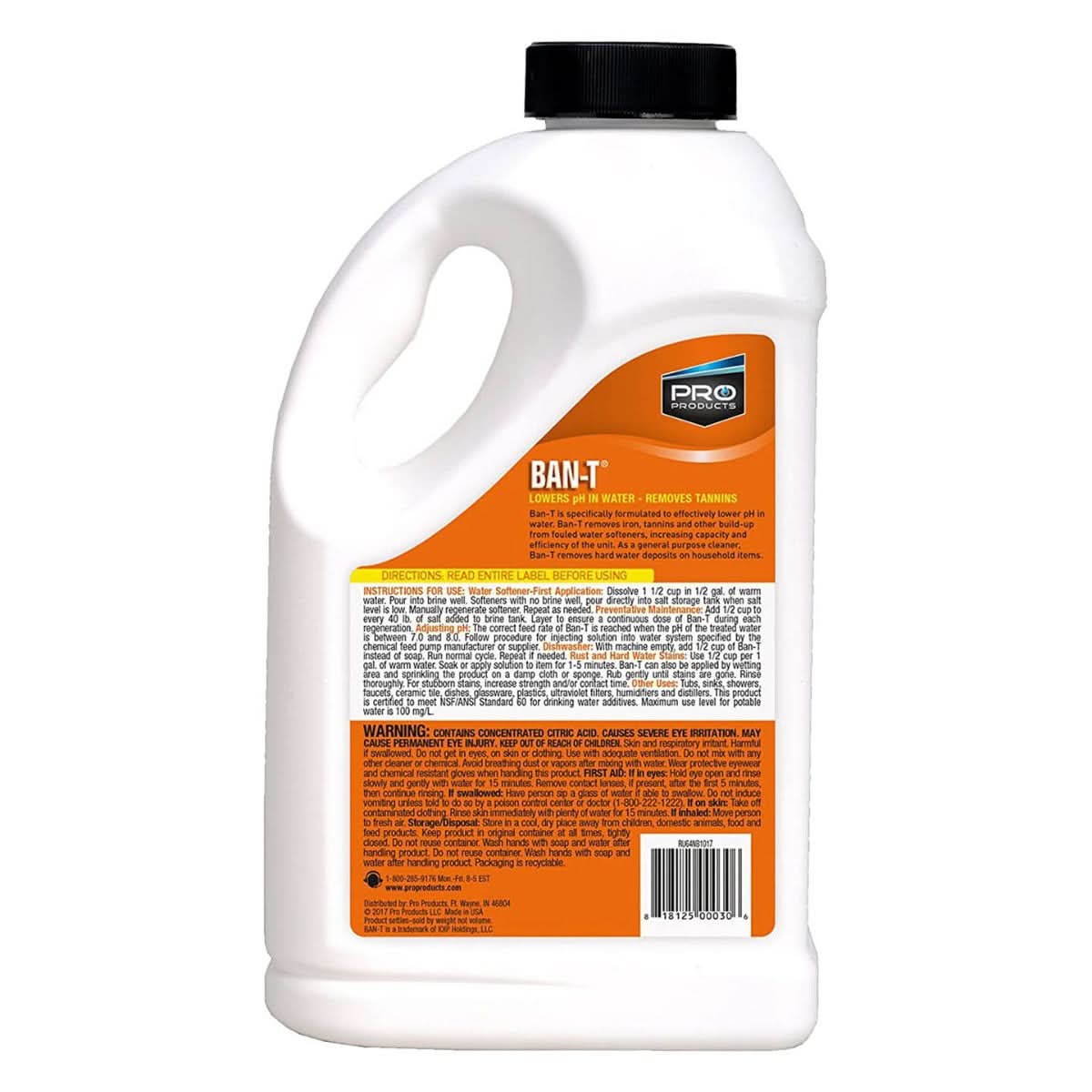 RU64N Ban T Alkaline Water Neutralizer and Cleaner by Pro Products