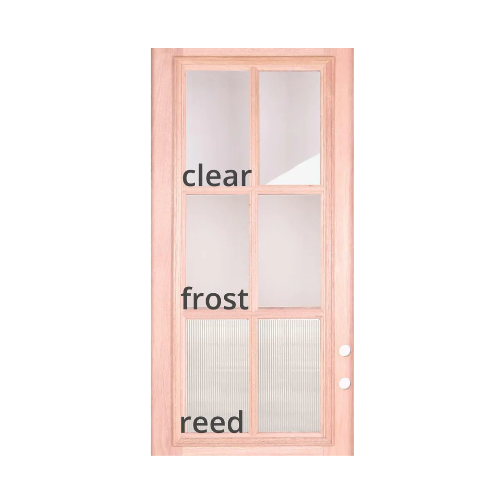 6/0x6/8 Exterior Mahogany Prehung Double Door | 1 Lite