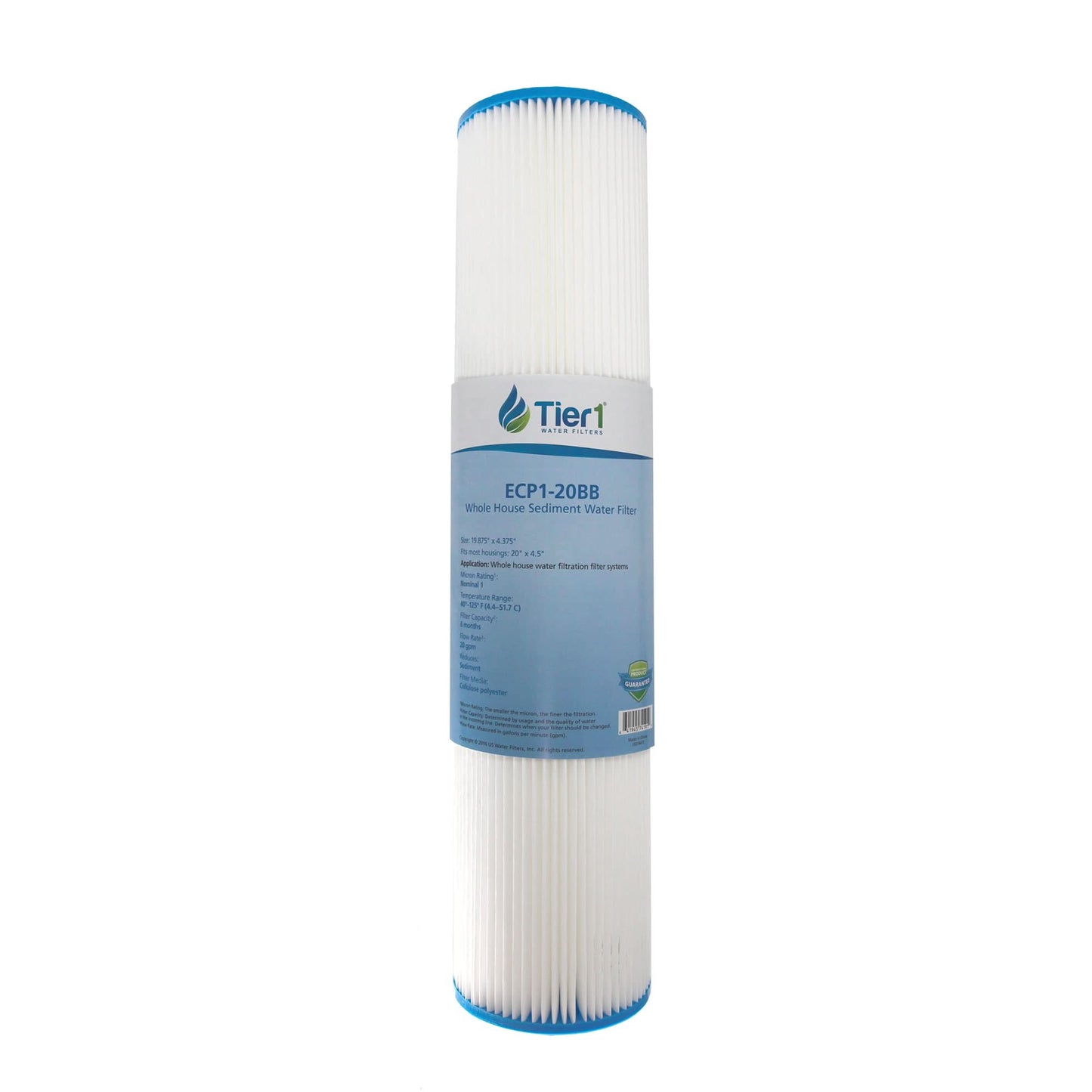 Pentek ECP1-20BB Comparable Pleated Sediment Water Filter by Tier1 (20-inch x 4-1/2-inch)