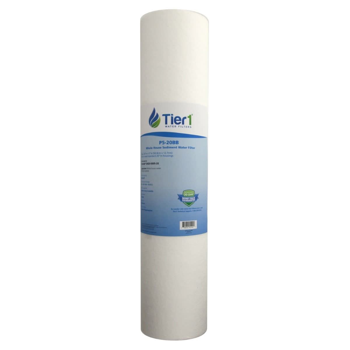 Tier1 20" x 4.5" Polypropylene Sediment Filter, 5 Micron