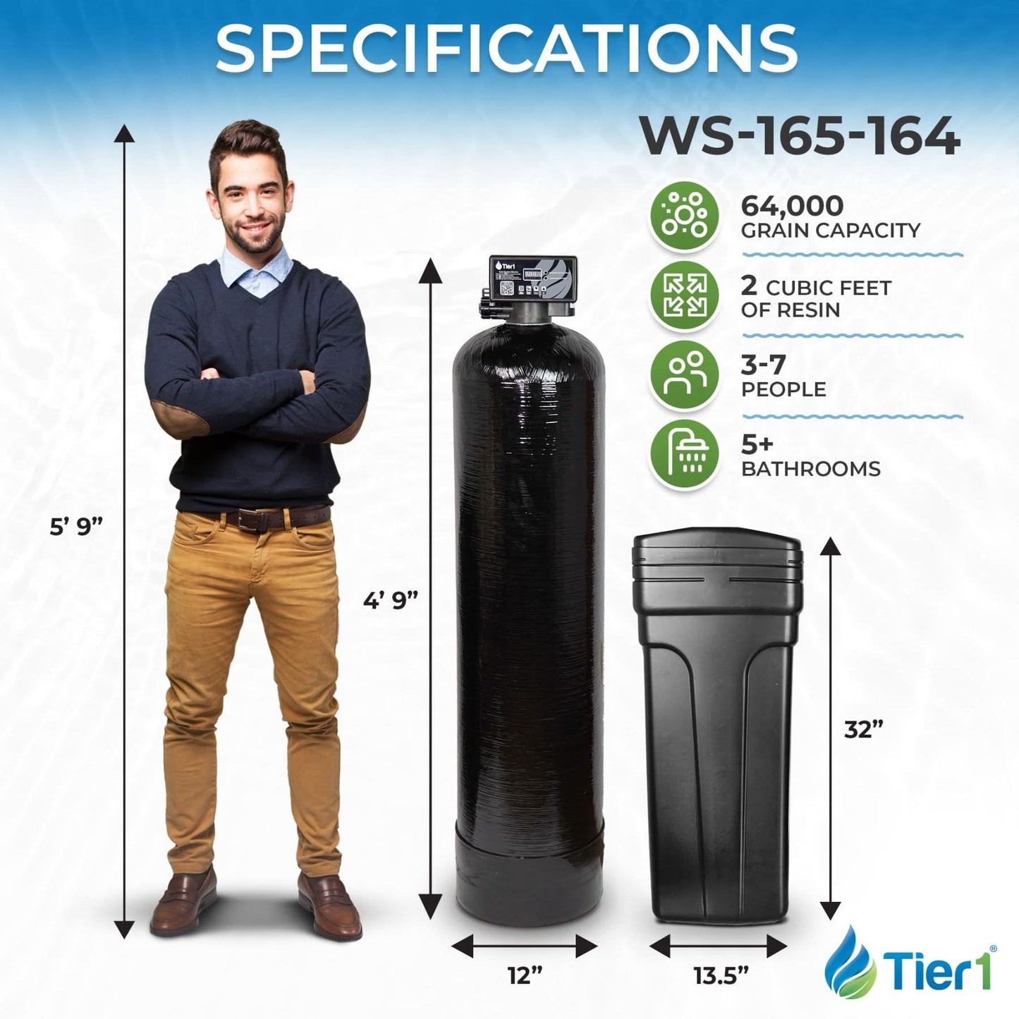 Everyday Series 64,000 Grain High Efficiency Water Softener
