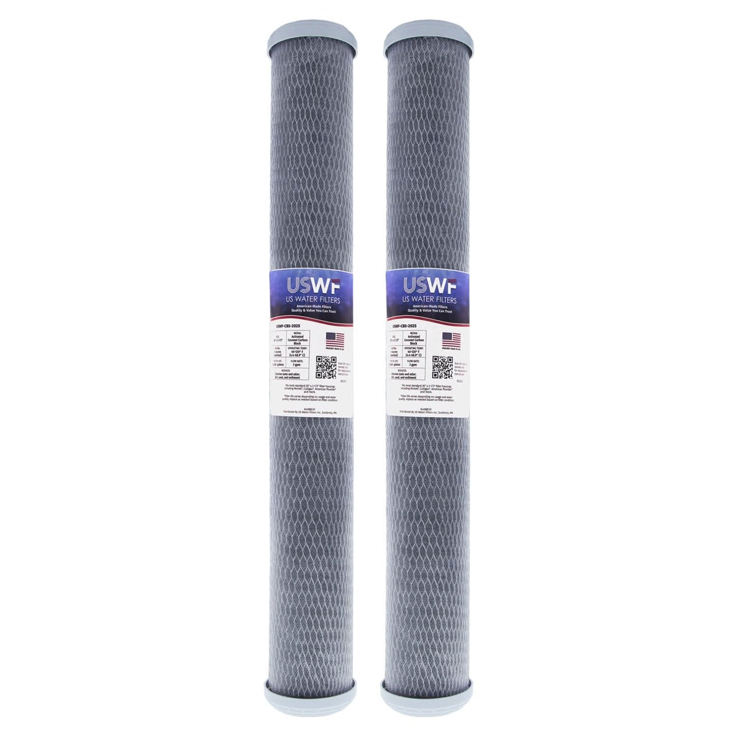 USWF 5 Micron Coconut Carbon Block Filter 20"x2.5"