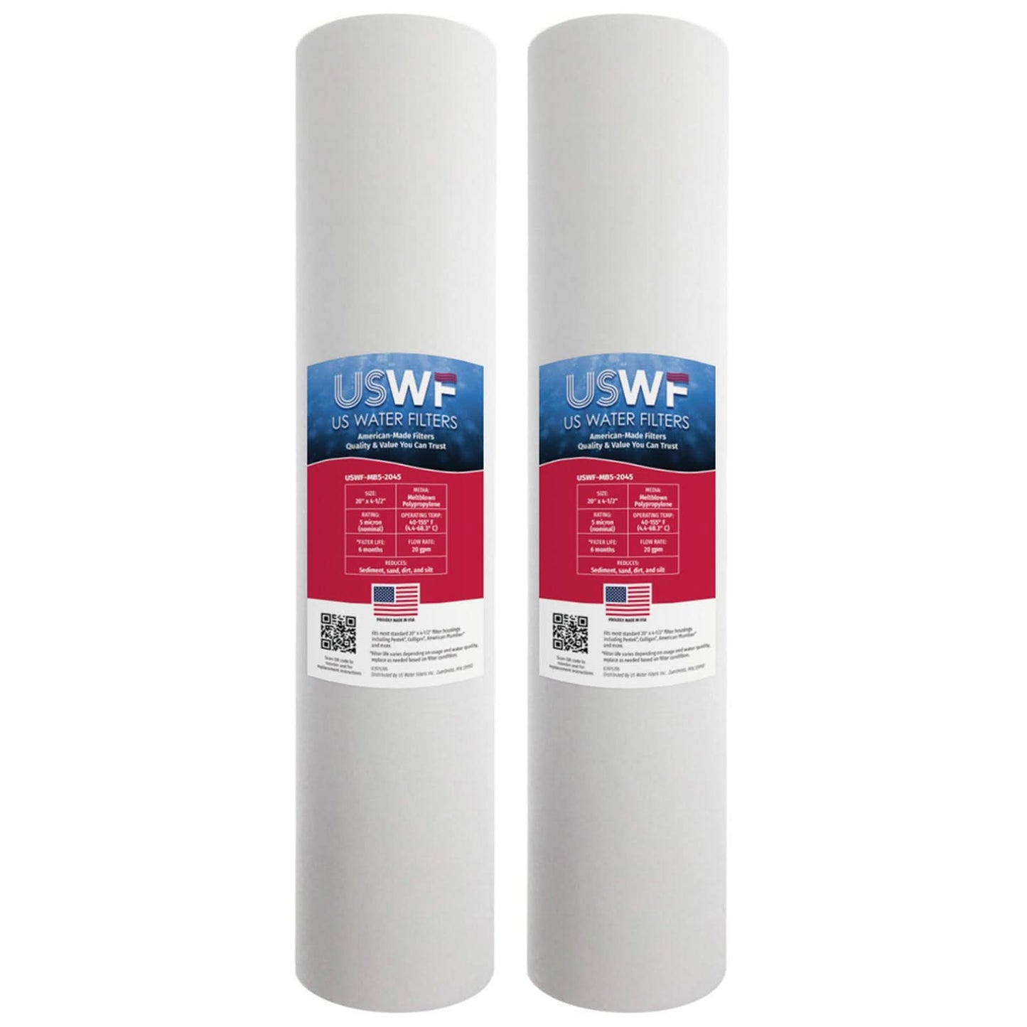 USWF 5 Micron Melt Blown Sediment Filter, 20" x 4.5"