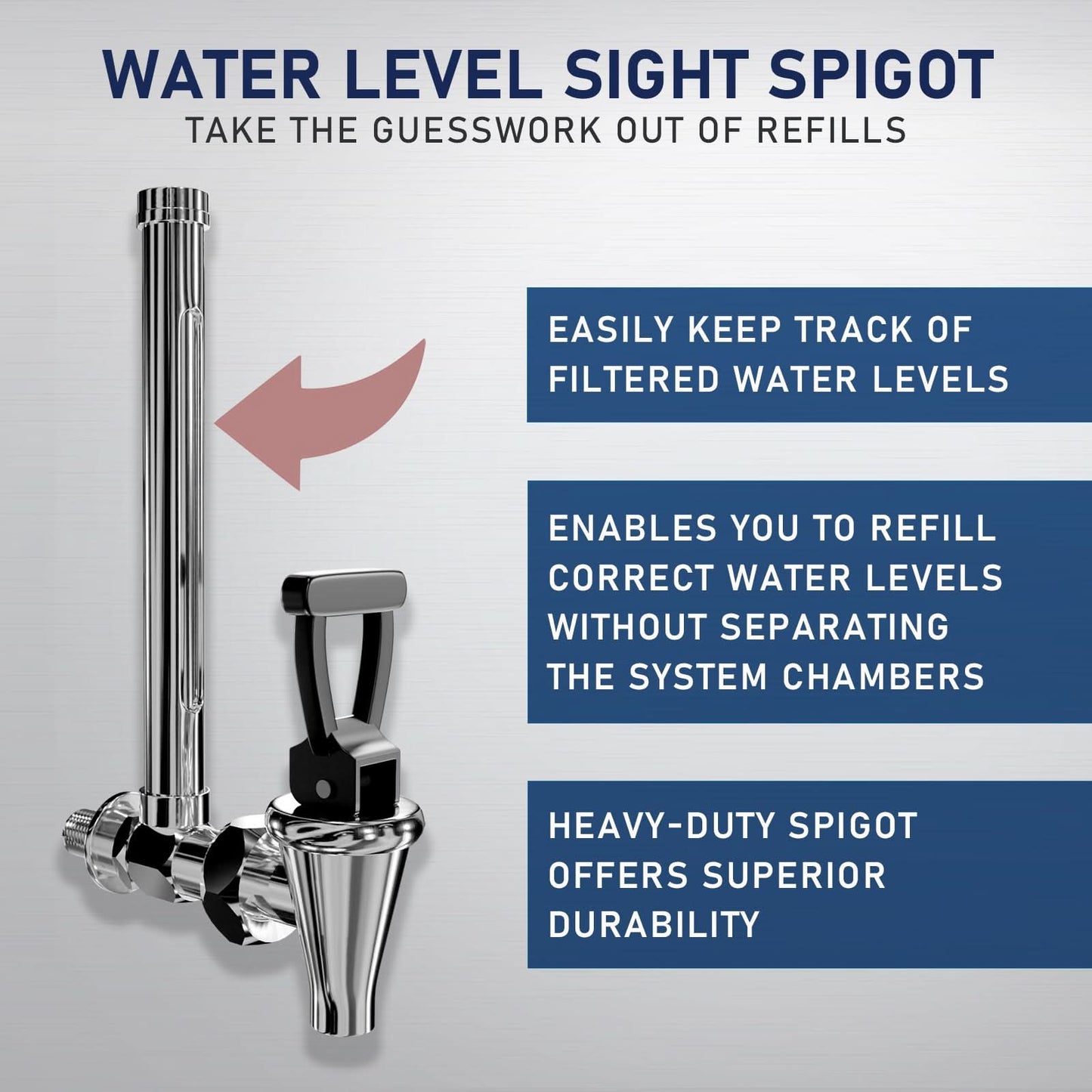 USWF 2.25 Gallon Stainless Steel Gravity Fed Filter System