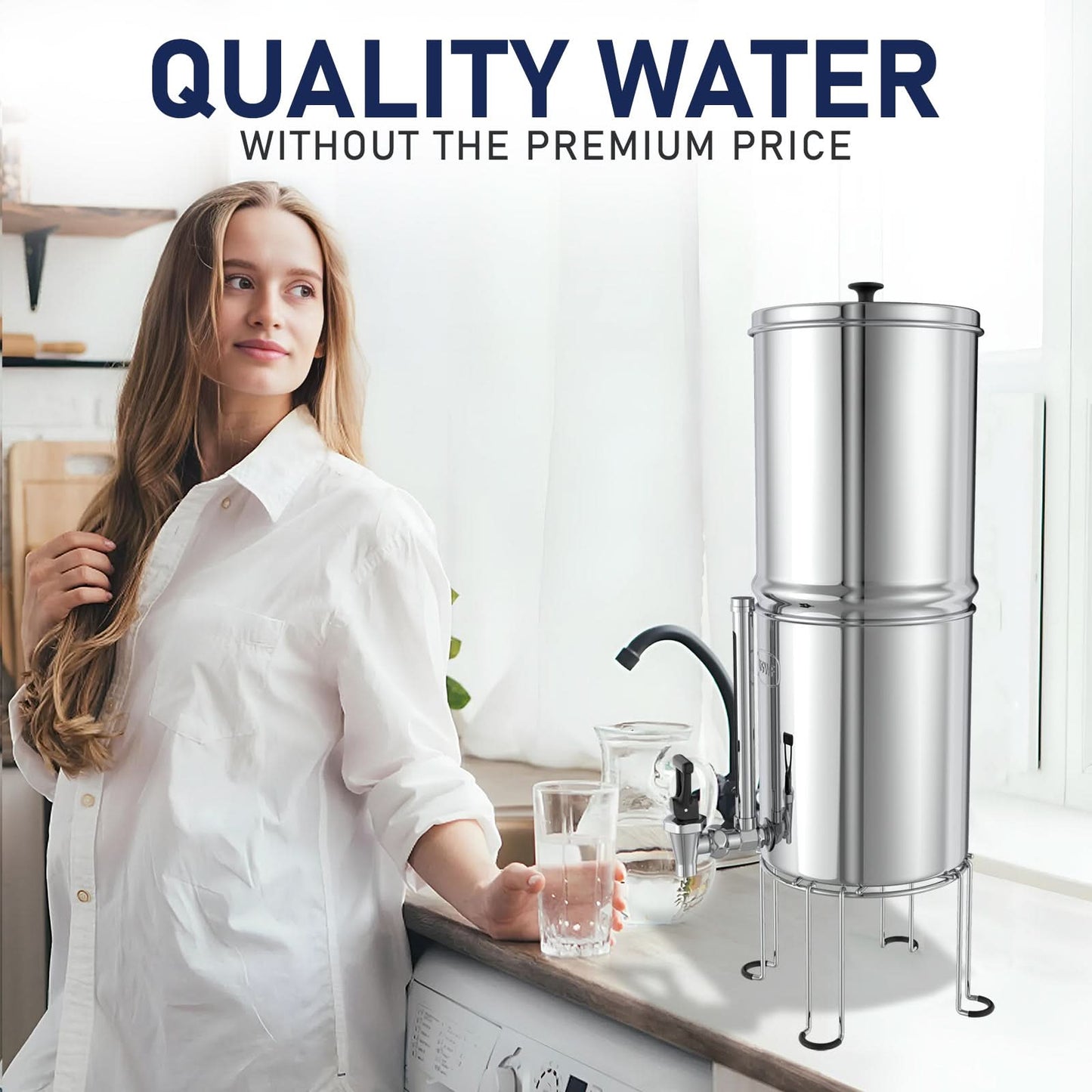 USWF 2.25 Gallon Stainless Steel Gravity Fed Filter System