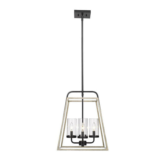 Millennium Lighting Bonnie 4-Light Pendant Light in Matte Black Grey Wood
