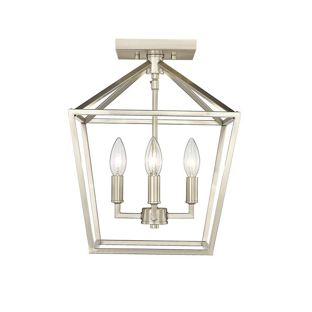 4-Light Semi-Flush Mount Ceiling Light in Modern Gold