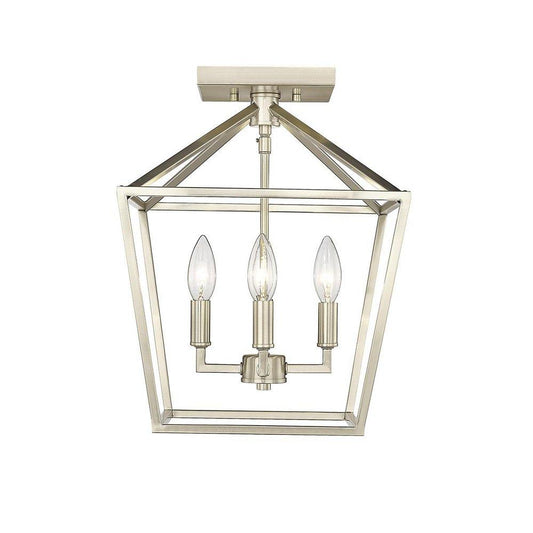4-Light Semi-Flush Mount Ceiling Light in Modern Gold
