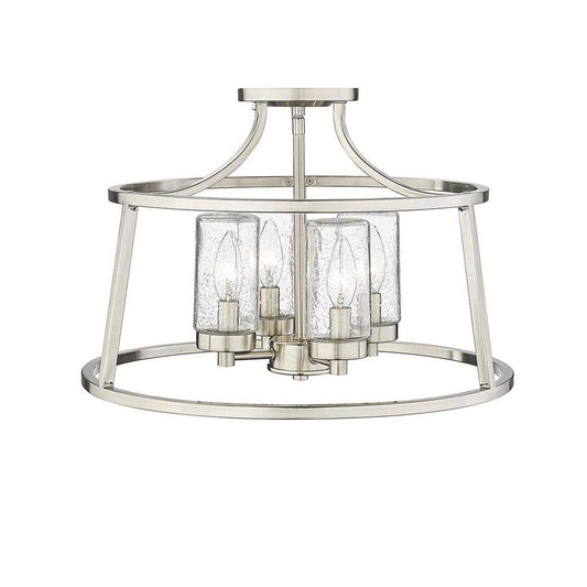 Millennium Lighting Errol 4-Light Semi-Flush Mount Ceiling Light in Brushed Nickel