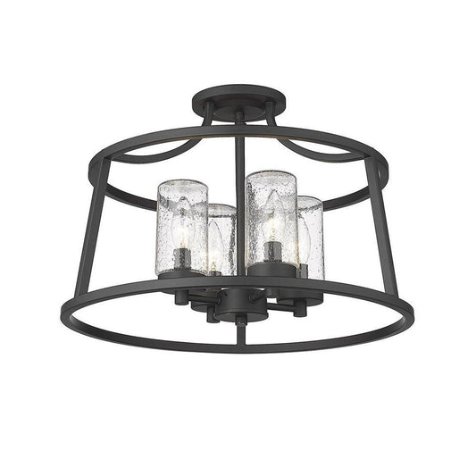 Millennium Lighting Errol 4-Light Semi-Flush Mount Ceiling Light in Matte Black