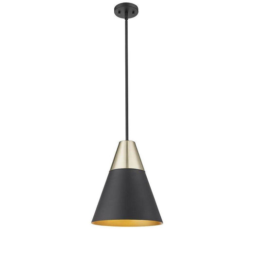 Millennium Lighting Annos 1-Light Pendant Light in Matte Black Modern Gold