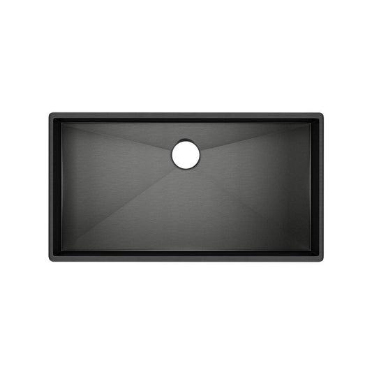 ROHL® Forze 34-1/2 in. Undermount Stainless Steel Single Bowl Kitchen Sink in Black Stainless Steel