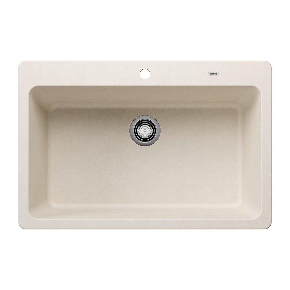 BLANCO Grandis 33 in. Undermount Silgranit Single Bowl Kitchen Sink in Soft White