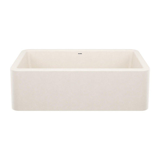 BLANCO Ikon 33 in. Undermount Farmhouse Composite Single Bowl Kitchen Sink in Soft White