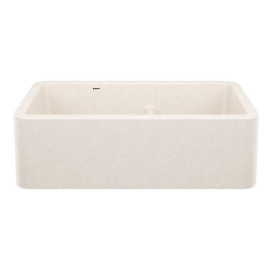 BLANCO Ikon 33 in. Farmhouse Composite Double Bowl Kitchen Sink in Soft White