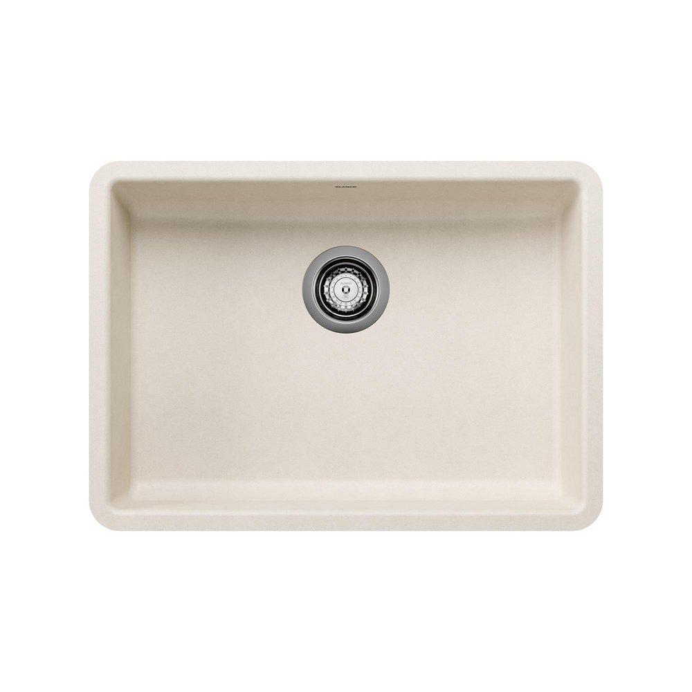 BLANCO Precis 25 in. Undermount Silgranit Single Bowl Kitchen Sink in Soft White