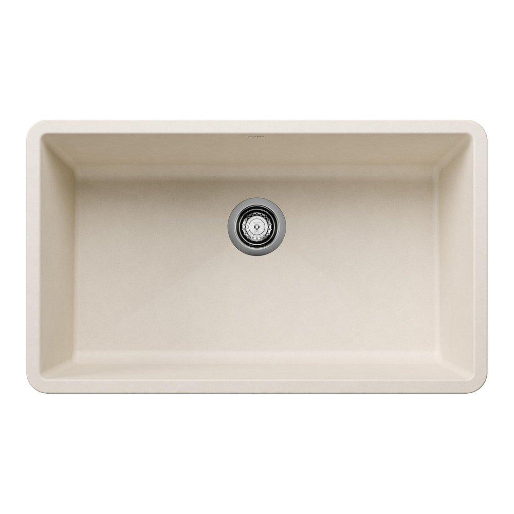 BLANCO Precis 32 in. Undermount Composite Single Bowl Kitchen Sink in Soft White