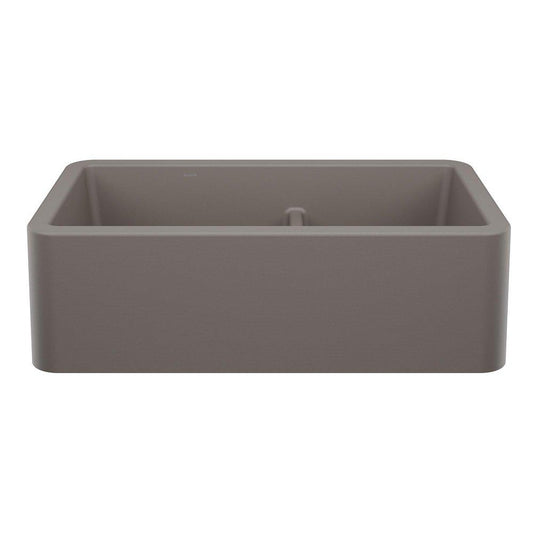 BLANCO Ikon 33 in. Farmhouse Composite Double Bowl Kitchen Sink in Volcano Grey