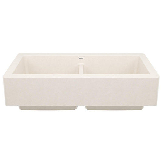 BLANCO Vintera 32-13/16 in. Farmhouse Composite Double Bowl Kitchen Sink in Soft White
