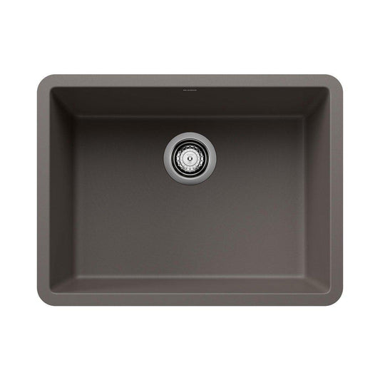 BLANCO Precis 23-71/6 x 17-3/4 in. No Hole Granite Composite Single Bowl Undermount Kitchen Sink in Volcano Grey
