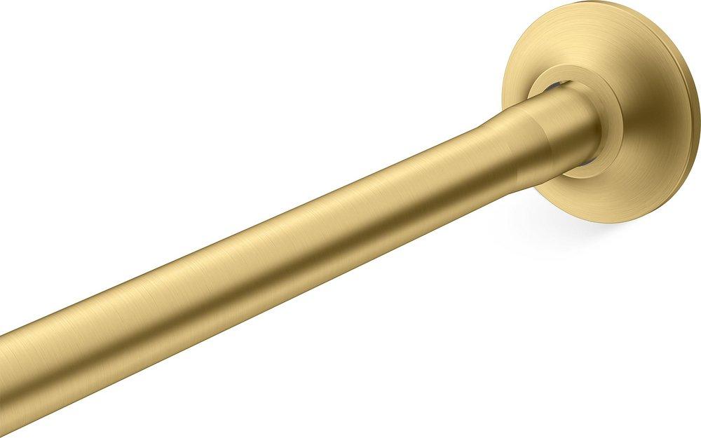 KOHLER Expanse® 76 in. Wall Mount Curved Shower Rod in Vibrant® Brushed Moderne Brass