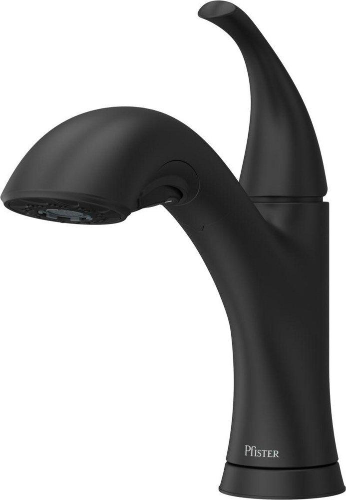Pfister Wray™ Single Handle Pull Out Kitchen Faucet in Matte Black