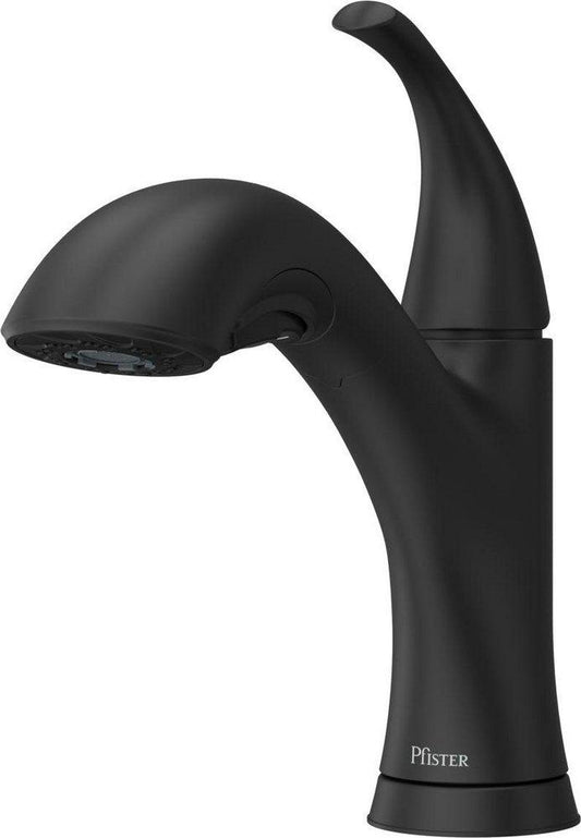 Pfister Wray™ Single Handle Pull Out Kitchen Faucet in Matte Black